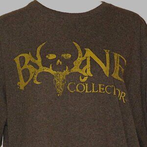 Bone Collector Men's Brown Short Sleeve T-Shirt with Skull Size L 42-44 (C261)